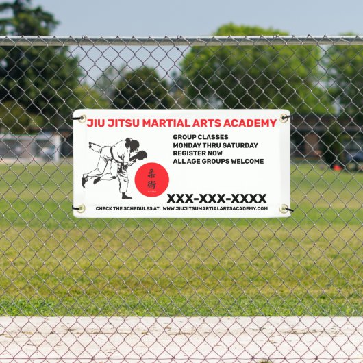 カスタマイズ柔術武道学校ビジネス 横断幕 (インサイチュ)