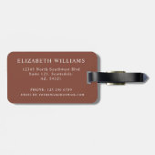 カスタマイズ桃色市松模様に茶模様 ラゲッジタグ (裏面横)