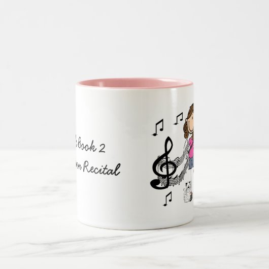 カスタマイズ棒の姿のバイオリンプレーヤーのマグ ツートーンマグカップ (中央)