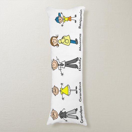 カスタマイズ棒の姿家族の抱き枕 ボディピロー (正面縦)