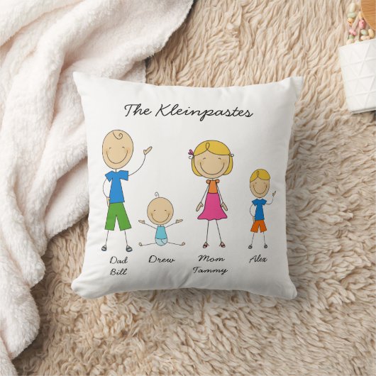 カスタマイズ棒の姿家族MOJOの枕 クッション (ブランケット)