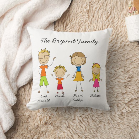 カスタマイズ棒の姿家族MOJOの枕 クッション (ブランケット)