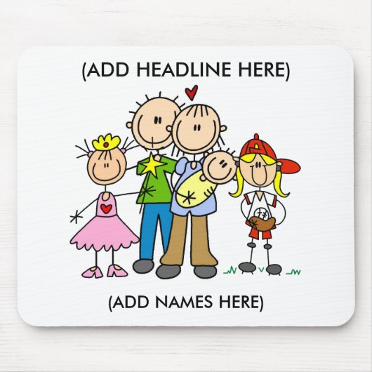 カスタマイズ棒家族1のマウスパッド マウスパッド (正面)