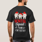 カスタマイズ歯科医院クリニッククリスマス名前認証 Tシャツ (裏面)