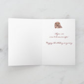 カスタマイズ母おもしろい誕生日穴掘りフクロウ カード (内部)