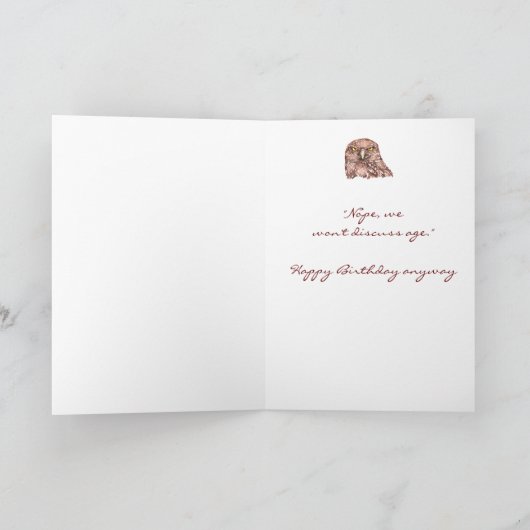 カスタマイズ母おもしろい誕生日穴掘りフクロウ カード (内部)