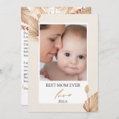 カスタマイズ母の日フローラフラットカード サンキューカード (正面/裏面)