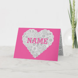 カスタマイズ母日ハートカード：アダルトカラーリング カード