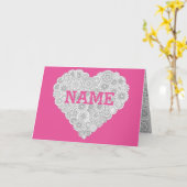 カスタマイズ母日ハートカード：アダルトカラーリング カード (黄色い花)