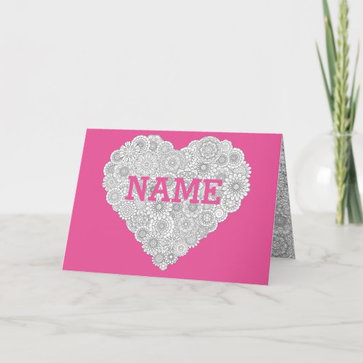 カスタマイズ母日ハートカード：アダルトカラーリング カード (正面)