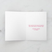 カスタマイズ水彩画のヒイラギのリースのメリークリスマス シーズンカード (内部)