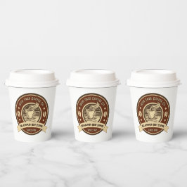 カスタマイズ汎用コーヒーショップのレトロな前面 紙コップ