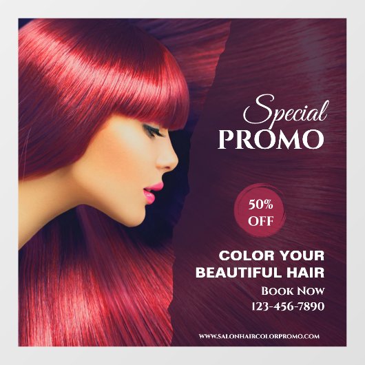 カスタマイズ汎用ヘアサロンカラーセールプロモ ウィンドウサイン (シート)