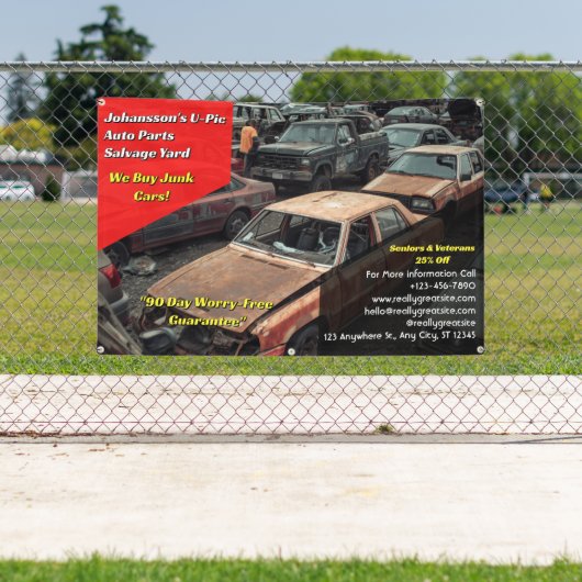 カスタマイズ汎用Uピックアップ自動車部品スクラップヤード 横断幕 (インサイチュ)