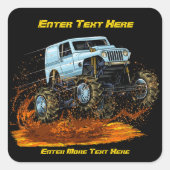 カスタマイズ泥ボグ4 X 4オフロード車 スクエアシール (正面)