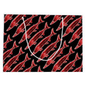 カスタマイズ泳ぐチョウザメ ラージペーパーバッグ (裏面)