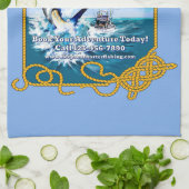 カスタマイズ海スポーツ魚釣りチャーターボートブシン キッチンタオル (折り畳み)