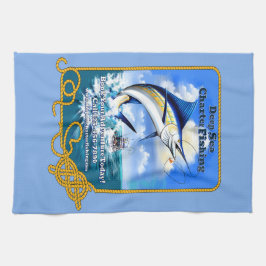 カスタマイズ海スポーツ魚釣りチャーターボートブシン キッチンタオル