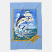 カスタマイズ海スポーツ魚釣りチャーターボートブシン キッチンタオル (縦)