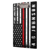 カスタマイズ消防士によってスタイルを作られる動揺してな米国の旗 クリップボード (左)