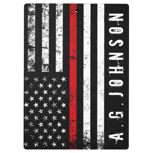 カスタマイズ消防士によってスタイルを作られる動揺してな米国の旗 クリップボード (裏面)