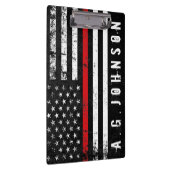 カスタマイズ消防士によってスタイルを作られる動揺してな米国の旗 クリップボード (右)