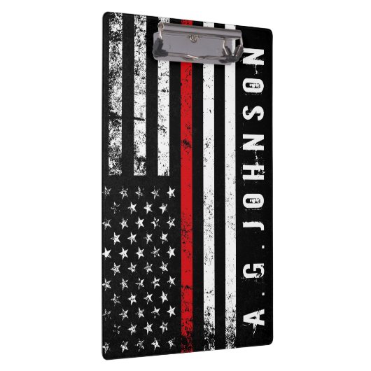 カスタマイズ消防士によってスタイルを作られる動揺してな米国の旗 クリップボード (右)