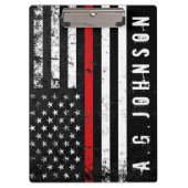 カスタマイズ消防士によってスタイルを作られる動揺してな米国の旗 クリップボード (正面)