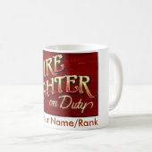 カスタマイズ消防士の勤務中のマグ- コーヒーマグカップ (正面右)