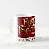 カスタマイズ消防士の勤務中のマグ- コーヒーマグカップ (正面左)