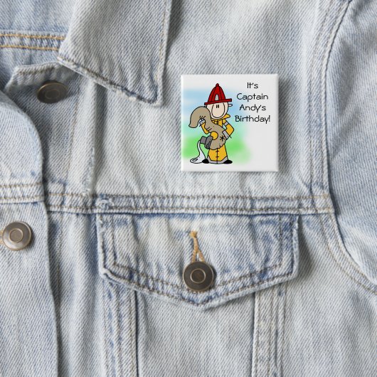 カスタマイズ消防士の第3誕生日ボタン 缶バッジ (インサイチュ)