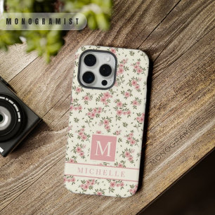 カスタマイズ淡い色の可能な黄色のフローラピンク色の花 iPhone 15 PRO MAXケース