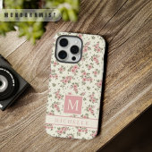 カスタマイズ淡い色の可能な黄色のフローラピンク色の花 iPhoneケース