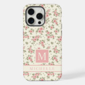 カスタマイズ淡い色の可能な黄色のフローラピンク色の花 iPhoneケース (裏面)