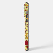 カスタマイズ淡い色の可能な黄色のフローラ赤い灰色の花 iPhoneケース (左側面)