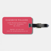 カスタマイズ淡い色の黄色フローラピンク赤い花 ラゲッジタグ (裏面横)