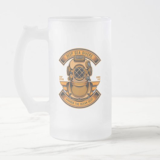 カスタマイズ深いシーダイバーズダイビングヘルメットギアスポーツ フロストグラスビールジョッキ (左)
