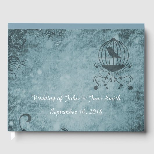 カスタマイズ深いブルースチームパンク鳥かご ゲストブック (正面)