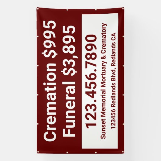 カスタマイズ火葬 横断幕 (縦)