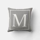 カスタマイズ灰色モノグラム クッション (裏面)