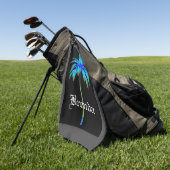 カスタマイズ熱帯ターコイズのヤシの木のゴルフタオル ゴルフタオル