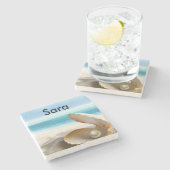 カスタマイズ熱帯ビーチのコースター ストーンコースター (横)