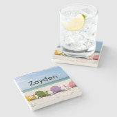 カスタマイズ熱帯ビーチのコースター ストーンコースター (横)