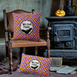 カスタマイズ熱狂するキャンディーコーンブラックこうもり クッション