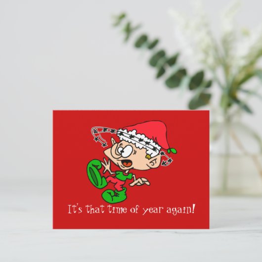 カスタマイズ熱狂する可能な文字領域を持つ小妖精や小人 シーズンポストカード (スタンド正面)