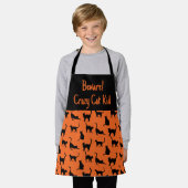 カスタマイズ熱狂する猫キッドのハロウィン エプロン (着用した状態)