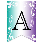 カスタマイズ独自のティール(緑がかった色)と紫 バンティングフラッグ (第2の旗)