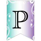 カスタマイズ独自のティール(緑がかった色)と紫 バンティングフラッグ (第3の旗)