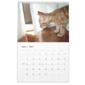 カスタマイズ猫が付いているカレンダー- カレンダー (3月 2027)
