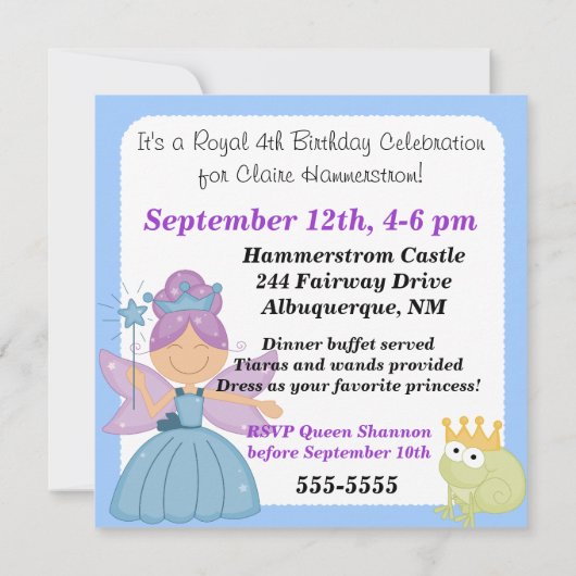 カスタマイズ王室の誕生祝い招待状 招待状 (裏面)